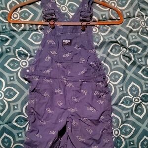 OshKosh B'gosh Blue Shark Print Kids Overalls